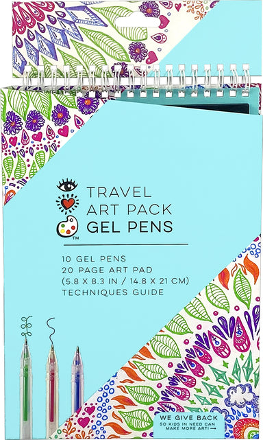 Iheartart Travel Art Pack Gel Pens All In 1 Paper Pad Drawing Set