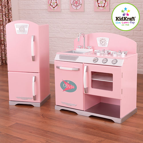 Pink Retro Kitchen and Refrigerator