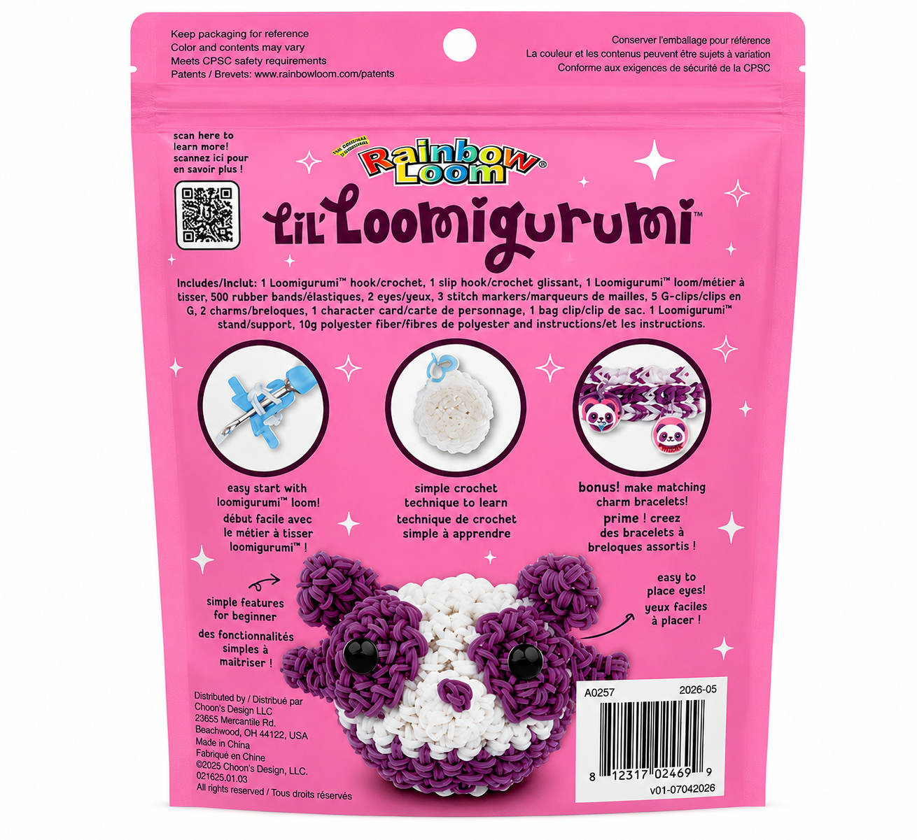 Rainbow Loom Phoebe the Panda Loomigurumi Kit