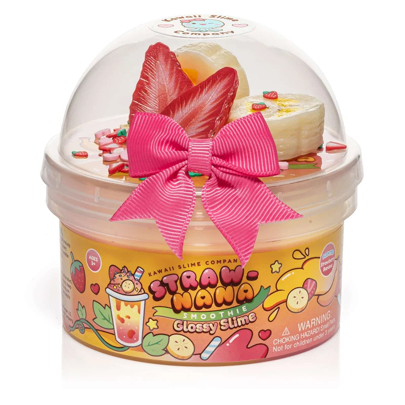 Straw-nana Smoothie Glossy Signature Dome Slime