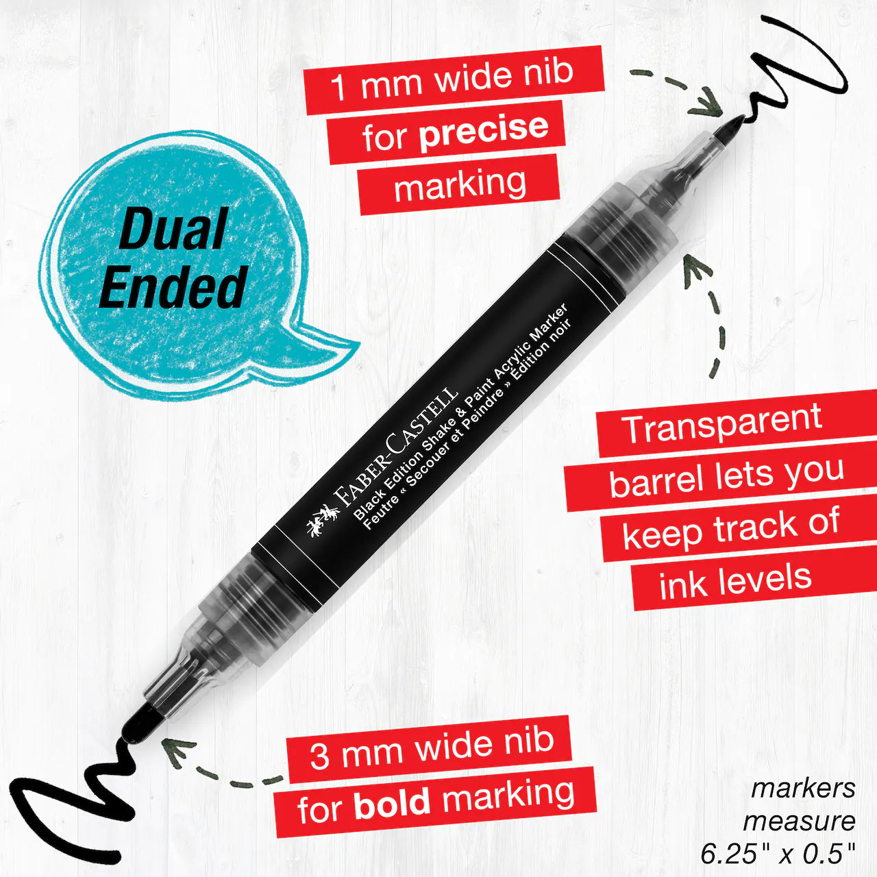 Black Edition Shake & Paint Markers - Black & White 2ct