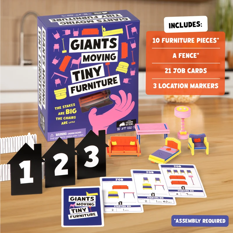 Giants Moving Tiny Furniture Party Game