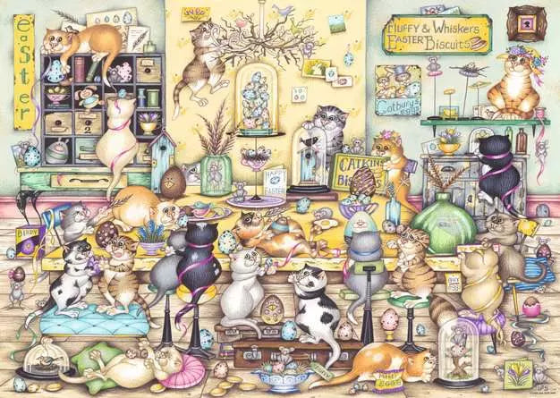 Ravensburger Crazy Cat's Easter Eggstravaganza 1000 Piece Puzzle