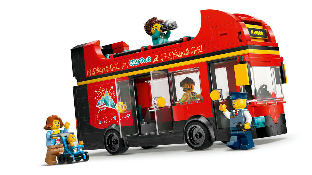 RED DOUBLE-DECKER SIGHTSEEING BUS