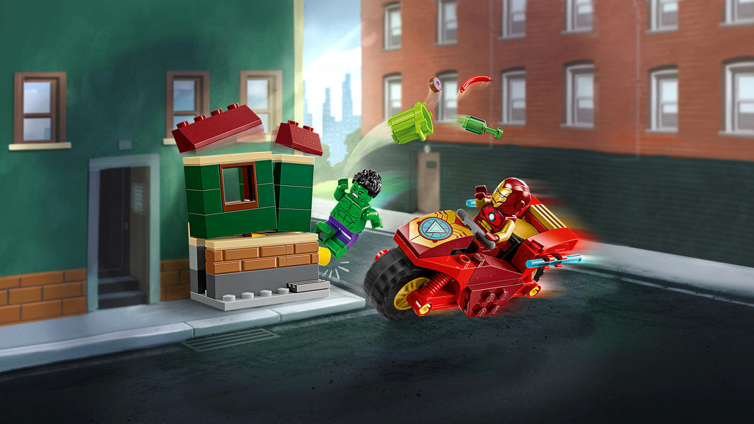 IRON MAN WITH BIKE AND THE HULK