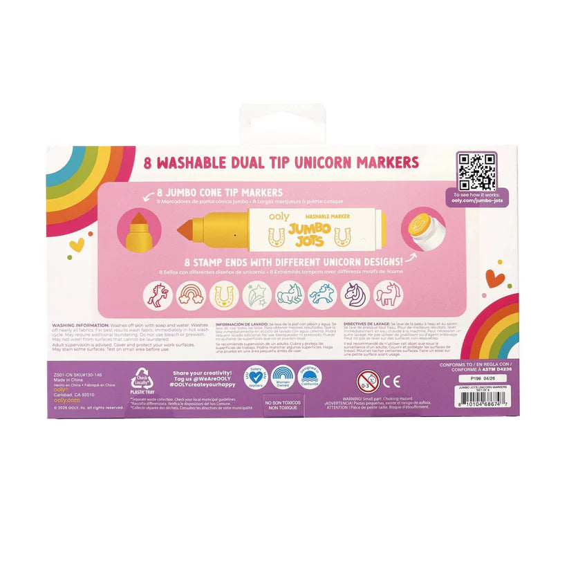 Jumbo Jots 8 Dual Tip Unicorn Markers