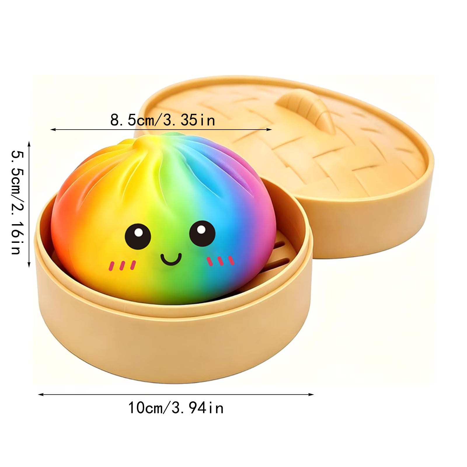 3.25" Squish and Stretch Rainbow Dumplings
