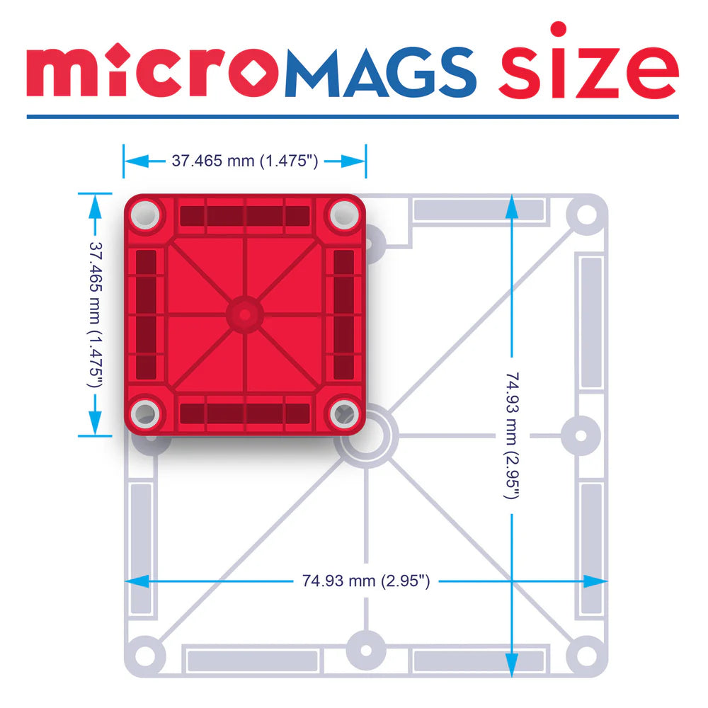 Magna-Tiles microMAGS Learn Letters