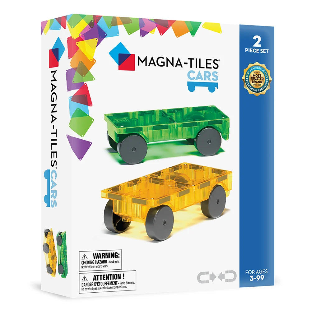 MAGNA-TILES® Cars 2-Piece Expansion Set: Green & Yellow