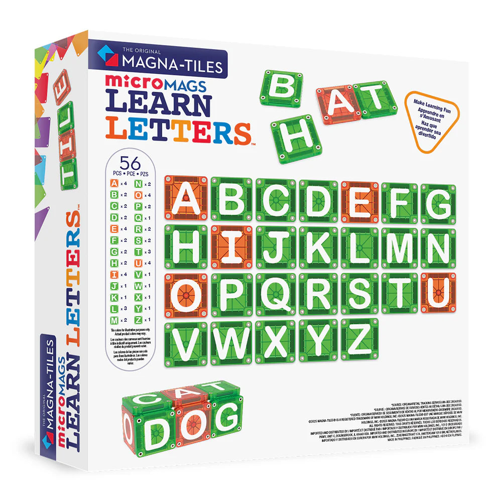 Magna-Tiles microMAGS Learn Letters