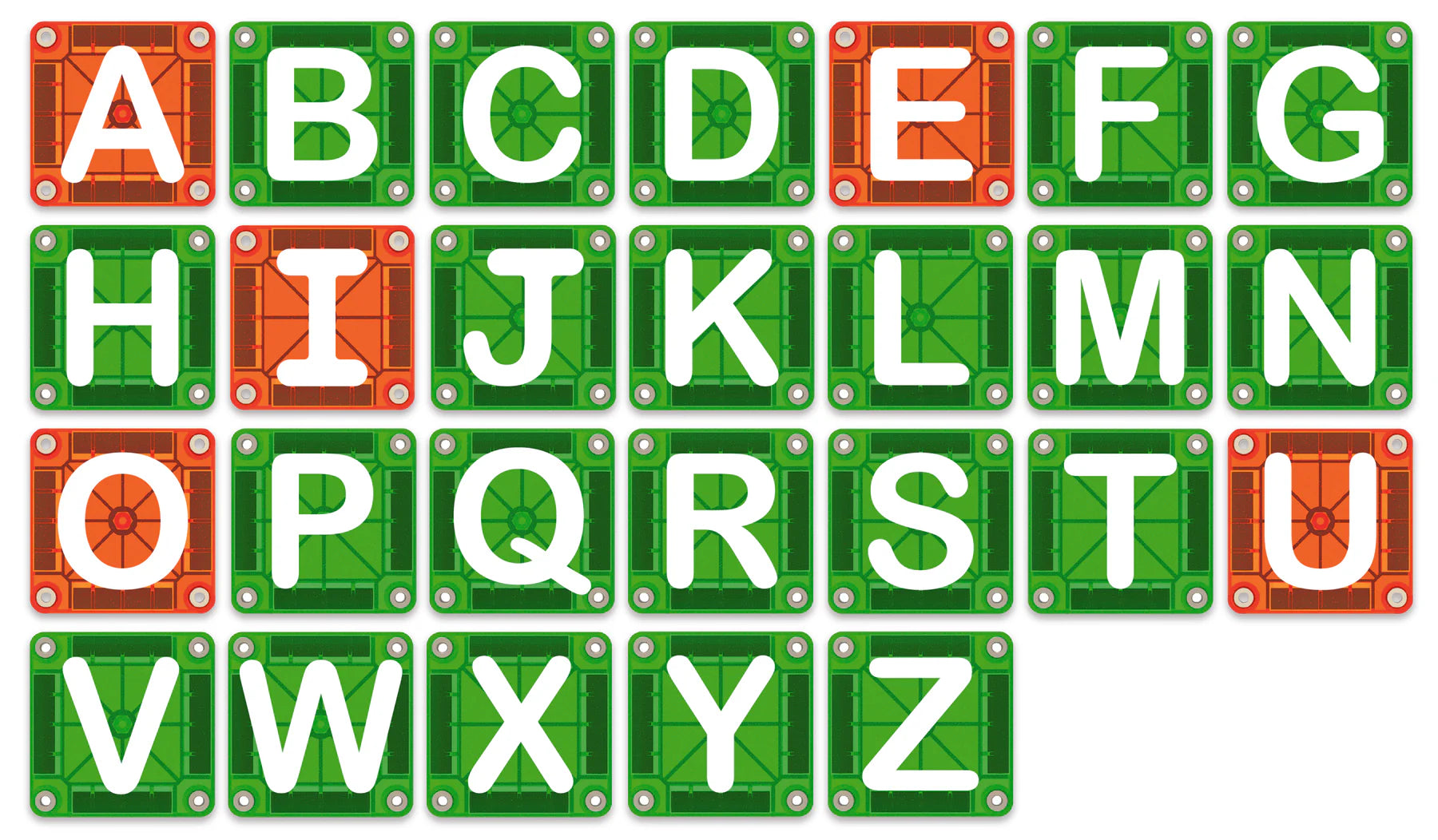 Magna-Tiles microMAGS Learn Letters