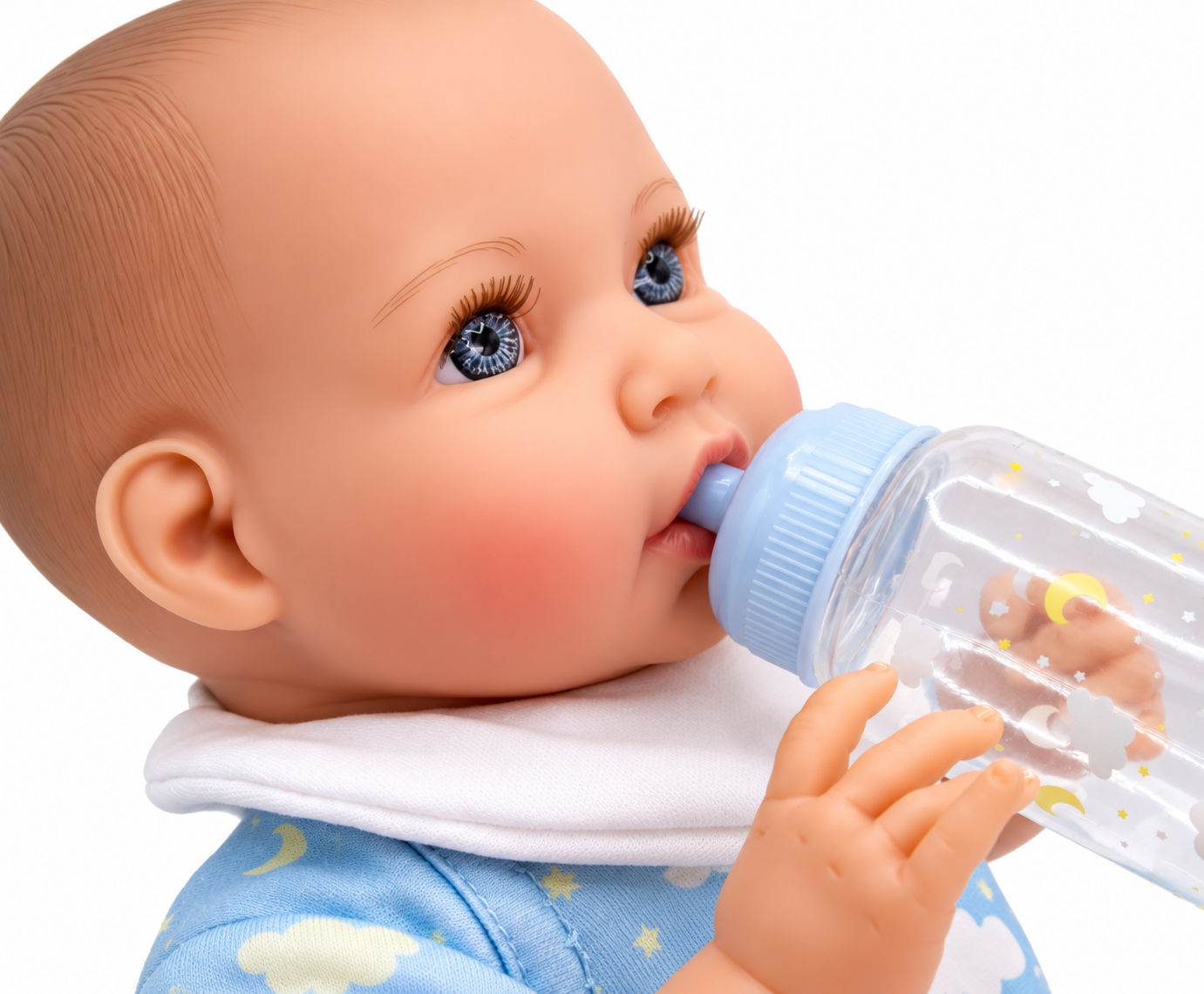 Bonbebé® 15.5” Weighted Reborn Baby Doll with Real Heartbeat, 16-Piece Gift Set (Blue, Caucasian)