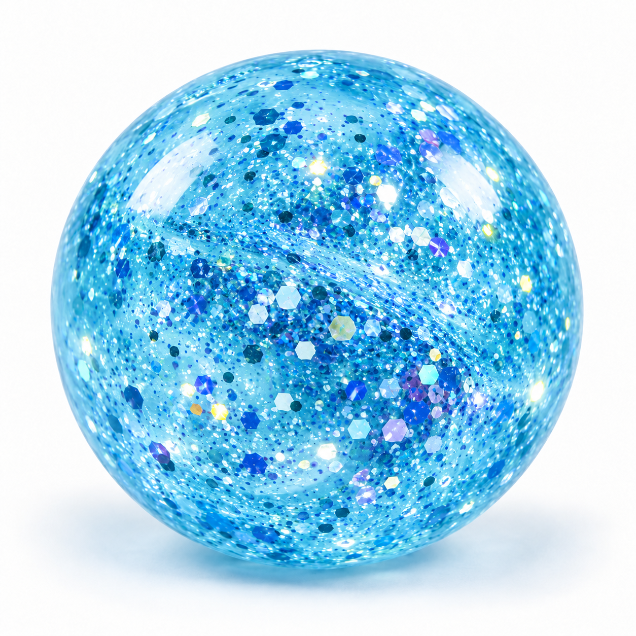 Glitterally Amazing Squishy Ball – 1 Piece, Assorted Colors