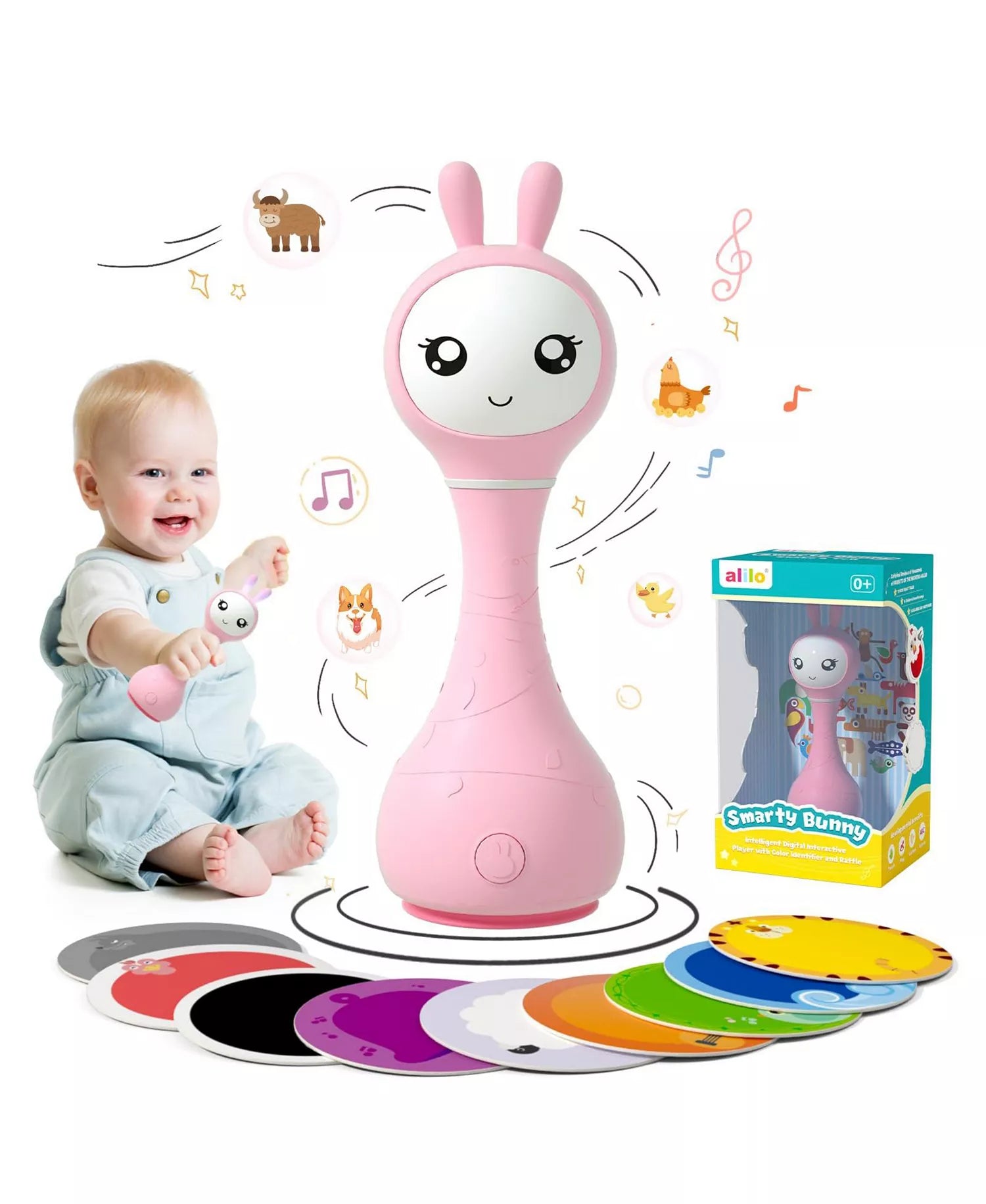 Smarty Bunny - Musical Light Up Rattle Pink