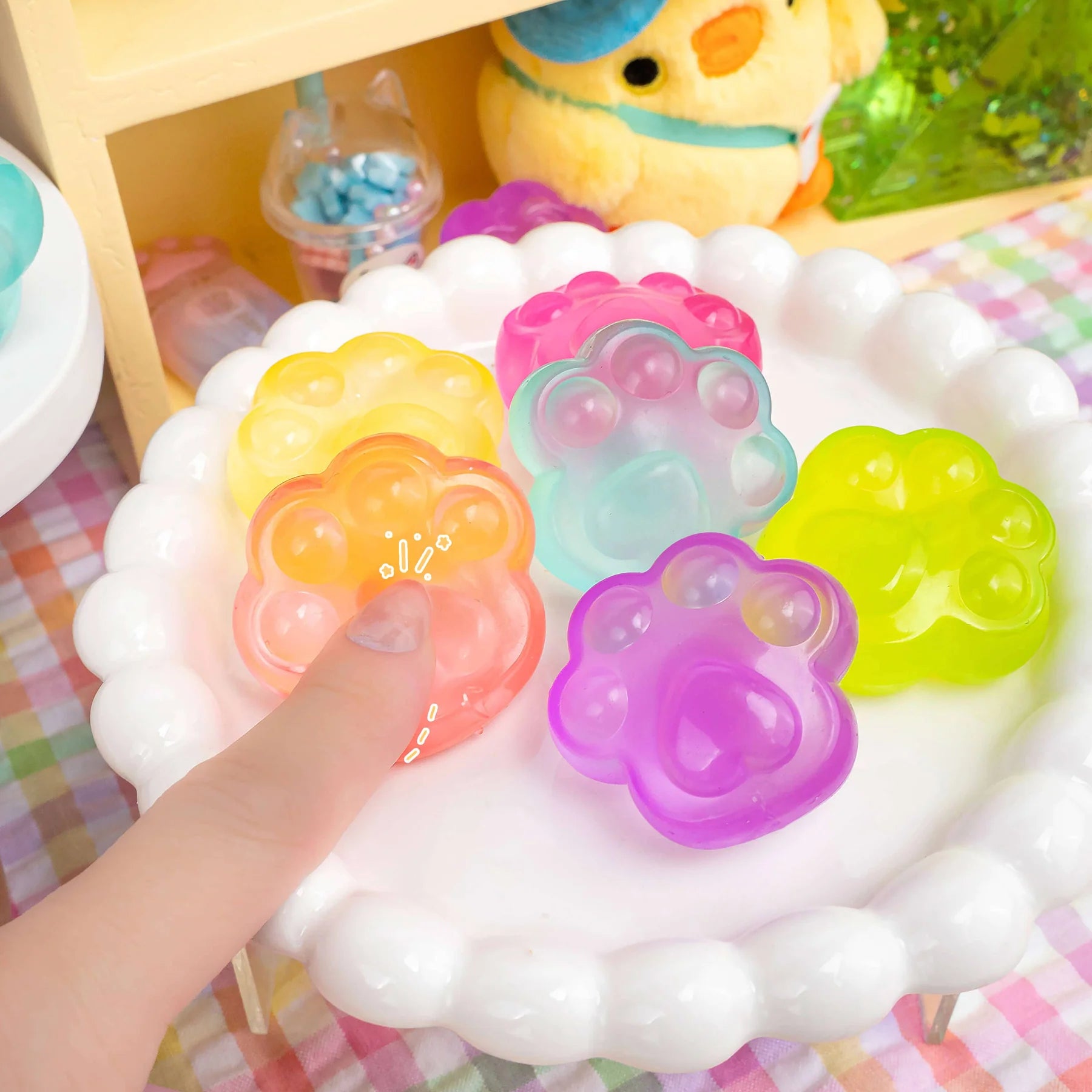 Chubby Chibi Pearl Kitty Paw Sensory Toy