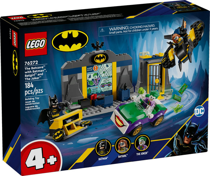 THE BATCAVE WITH BATMAN, BATGIRL AND THE JOKER