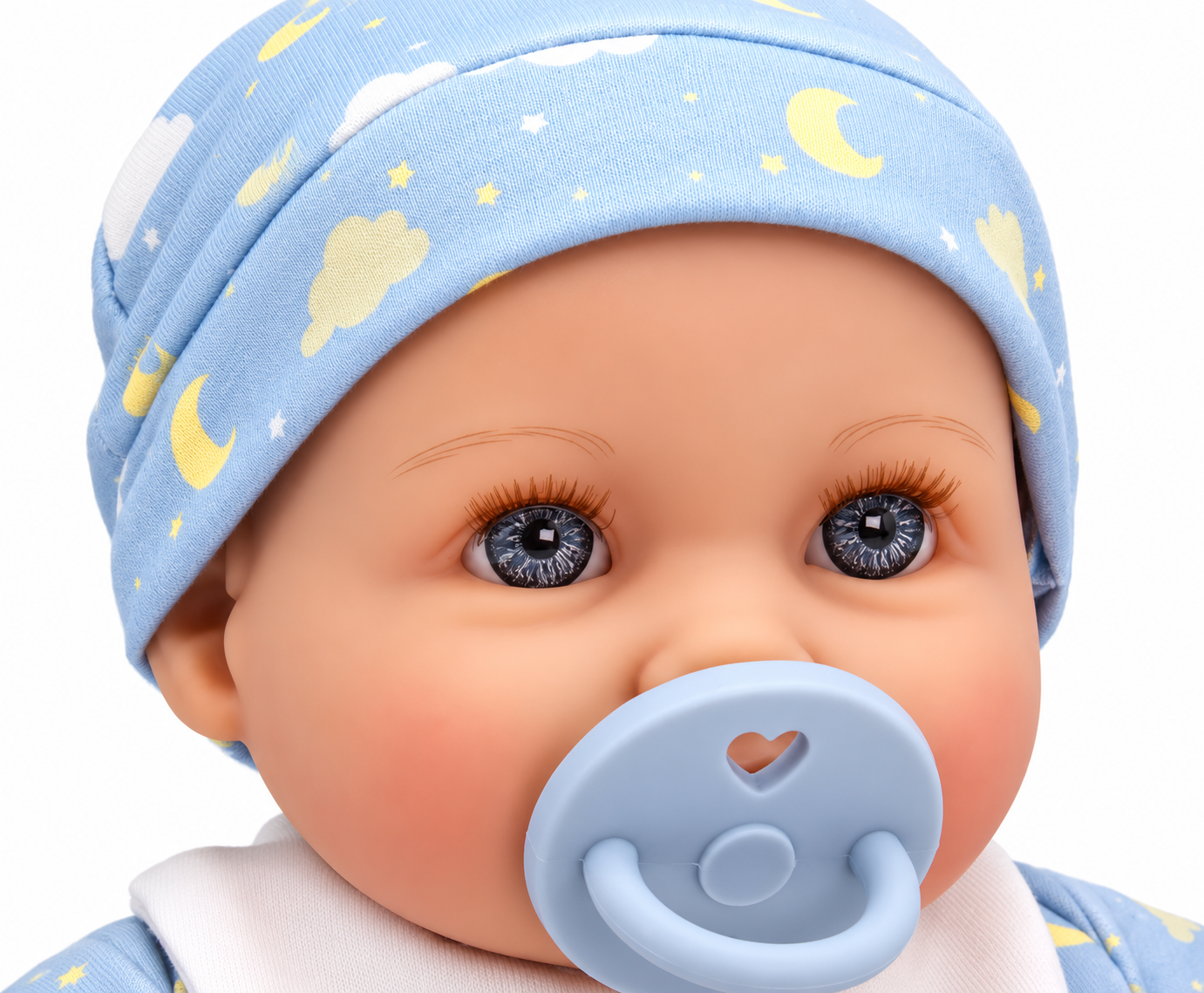 Bonbebé® 15.5” Weighted Reborn Baby Doll with Real Heartbeat, 16-Piece Gift Set (Blue, Caucasian)
