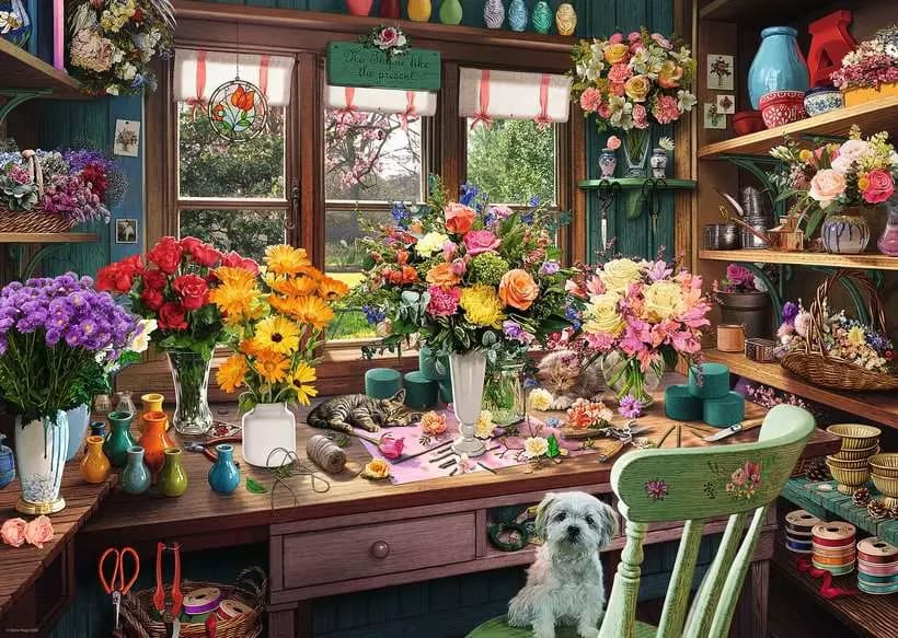 Flower Arranger's Shed 1000 Piece Puzzle