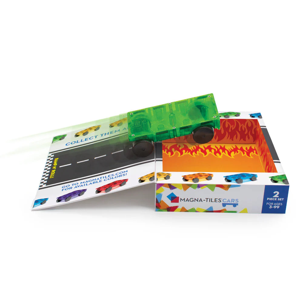 MAGNA-TILES® Cars 2-Piece Expansion Set: Green & Yellow