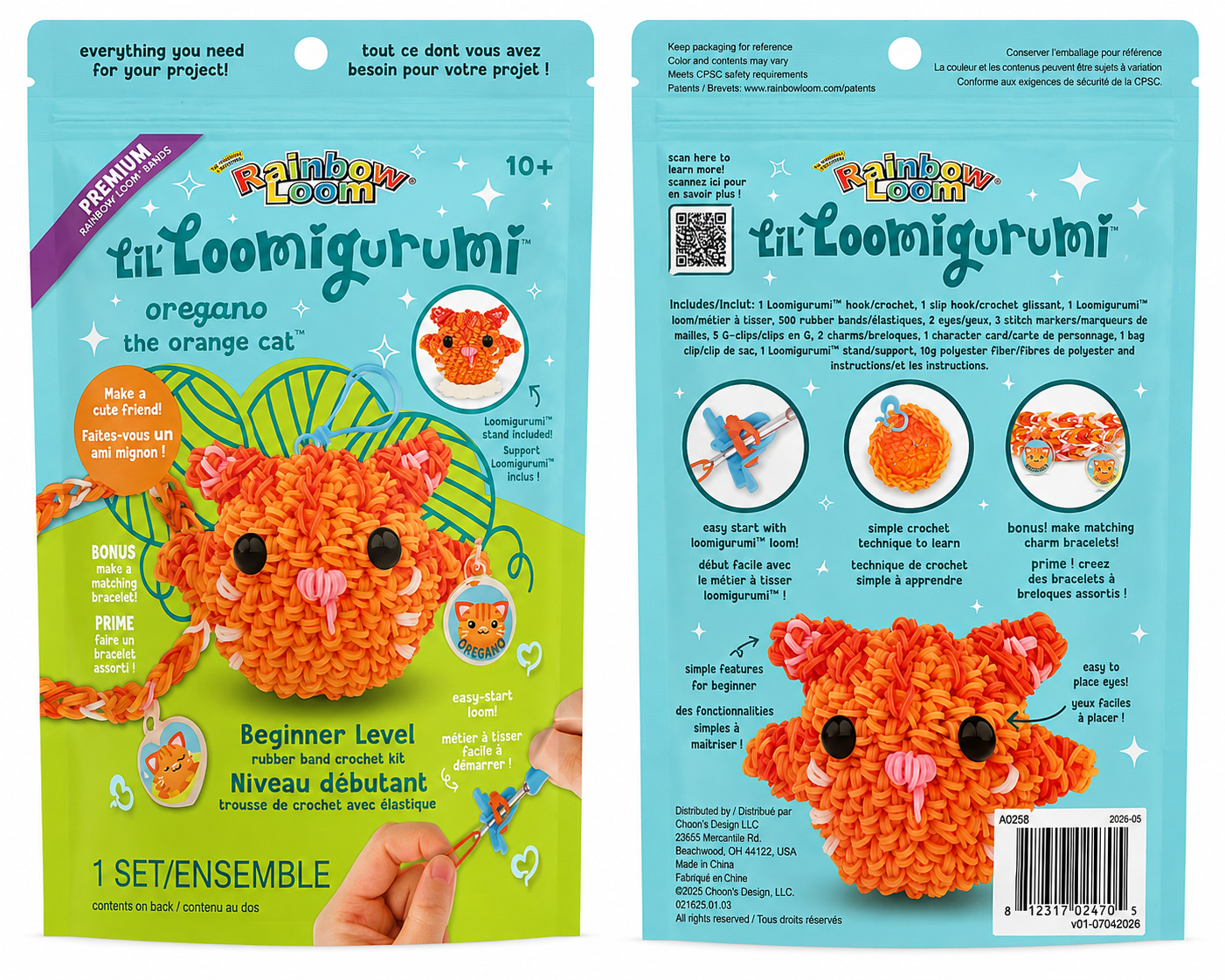 Rainbow Loom Lil’ Loomigurumi Oregano the Orange Cat Beginner Crochet Kit