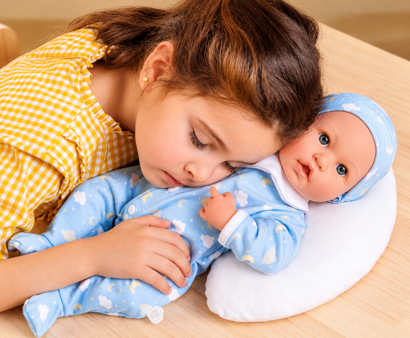 Bonbebé® 15.5” Weighted Reborn Baby Doll with Real Heartbeat, 16-Piece Gift Set (Blue, Caucasian)