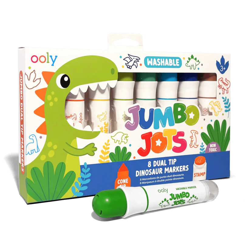 Jumbo Jots 8 Dual Tip Dinosaur Markers