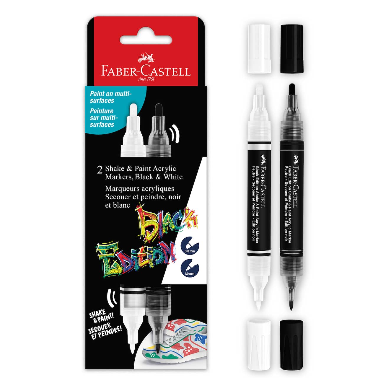 Black Edition Shake & Paint Markers - Black & White 2ct