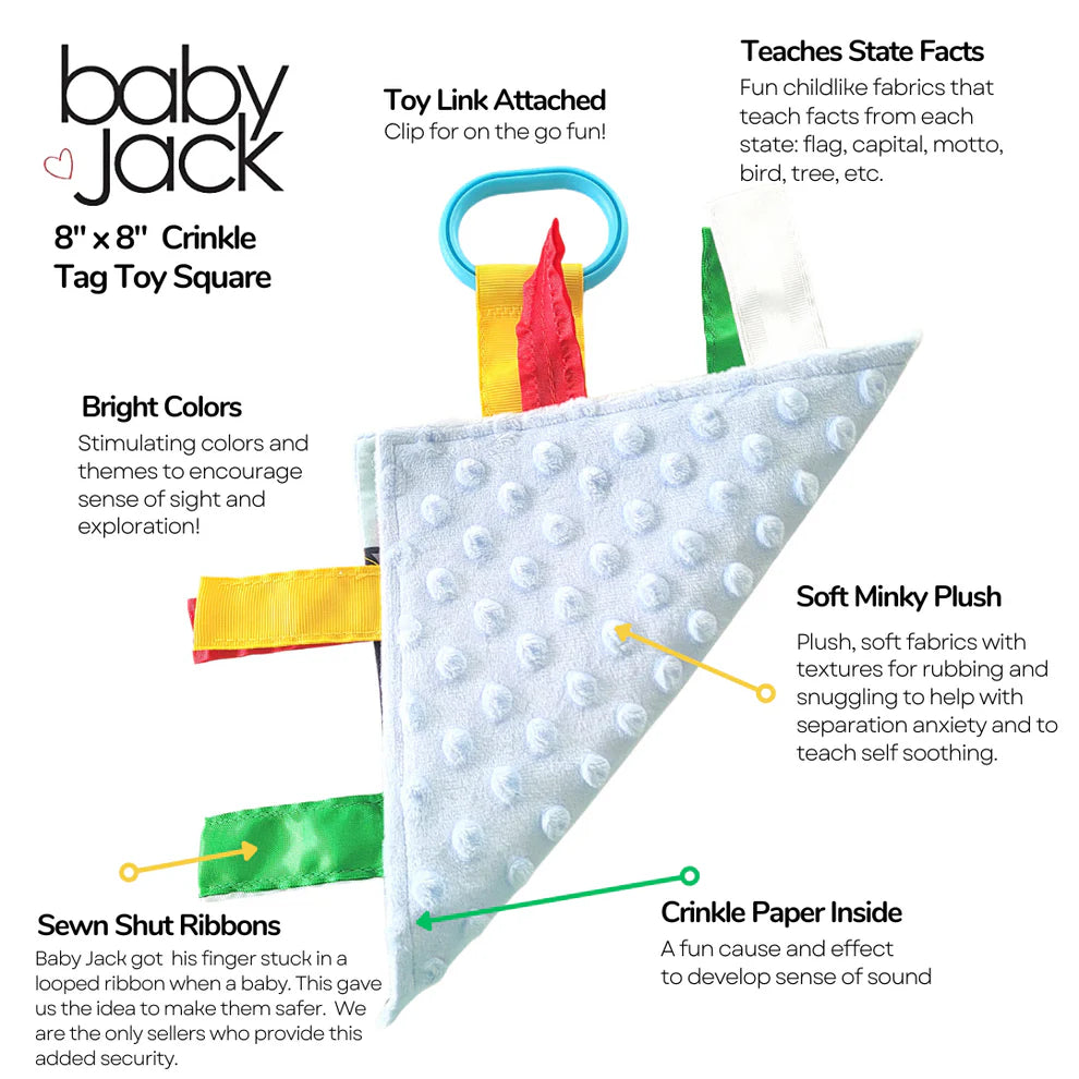 State Facts Crinkle Square Tag Toy - Missouri