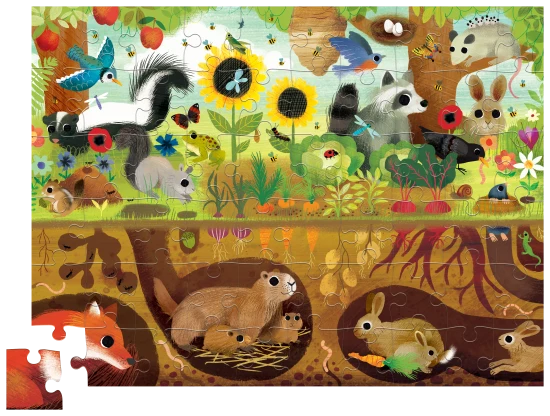 60 Pc Boxed Puzzle Above & Below/ Backyard Friends