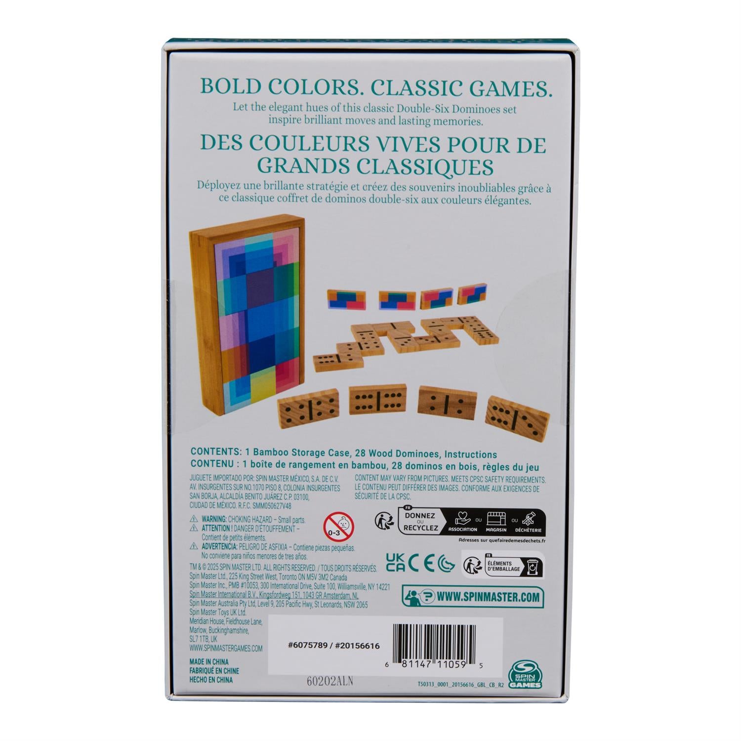 Colorful Classics Double 6 Dominos
