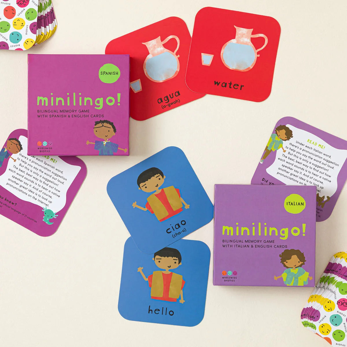 Minilingo Spanish / English Bilingual Flashcards: Bilingual memory game with Spanish & English cards