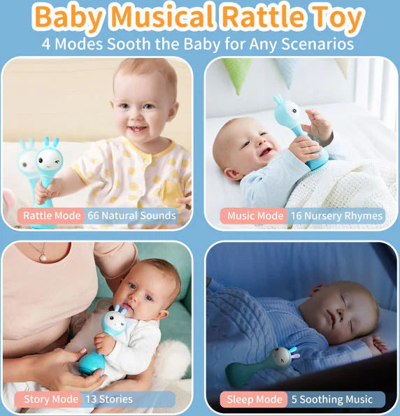 Smarty Bunny - Musical Light Up Rattle - Blue