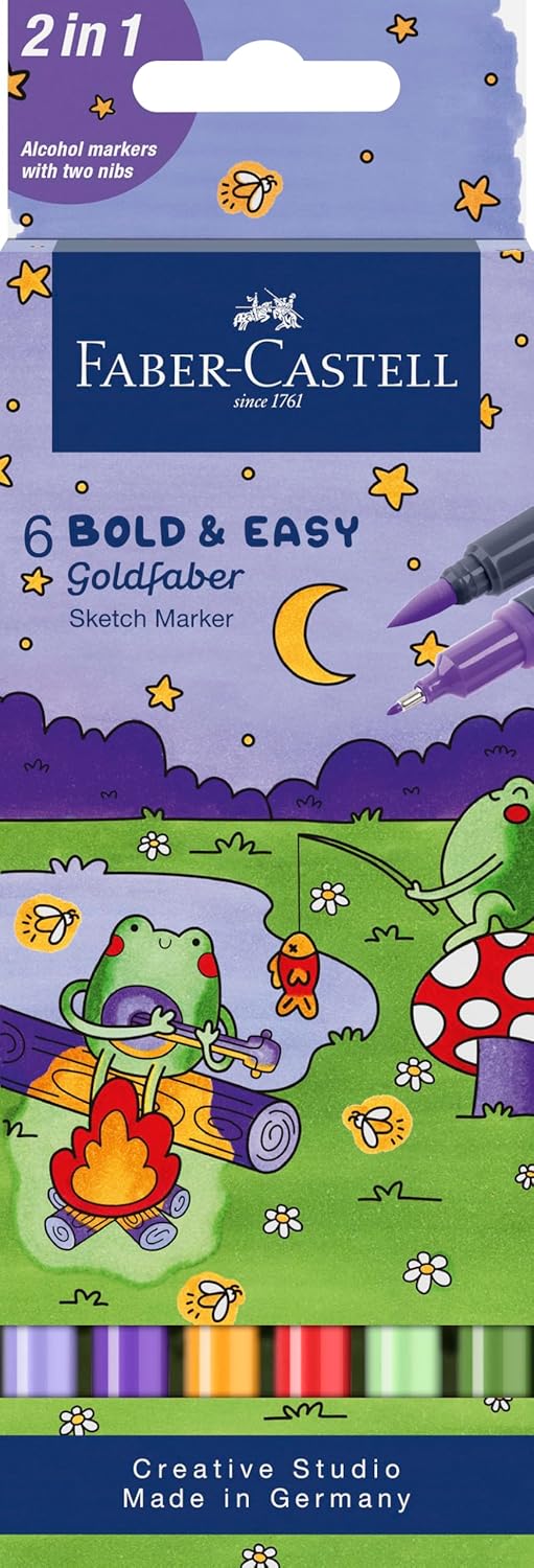 6ct Goldfaber Bold and Easy Sketch Markers - Nighttime