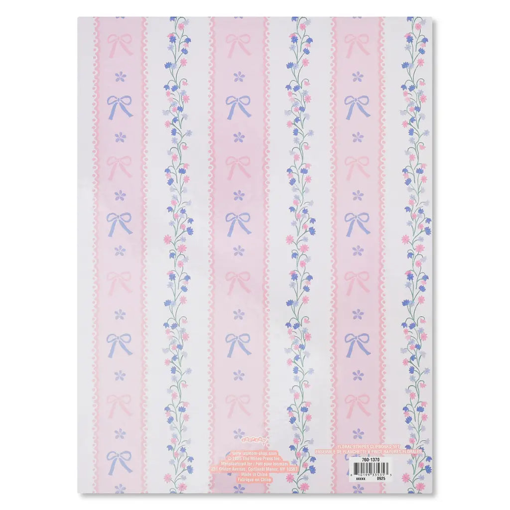 Floral Stripes Clipboard Set