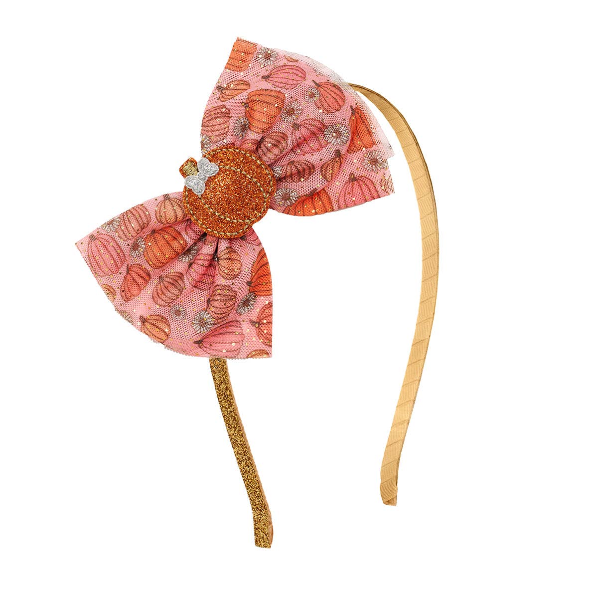 Pumpkin Daisy Bow Headband