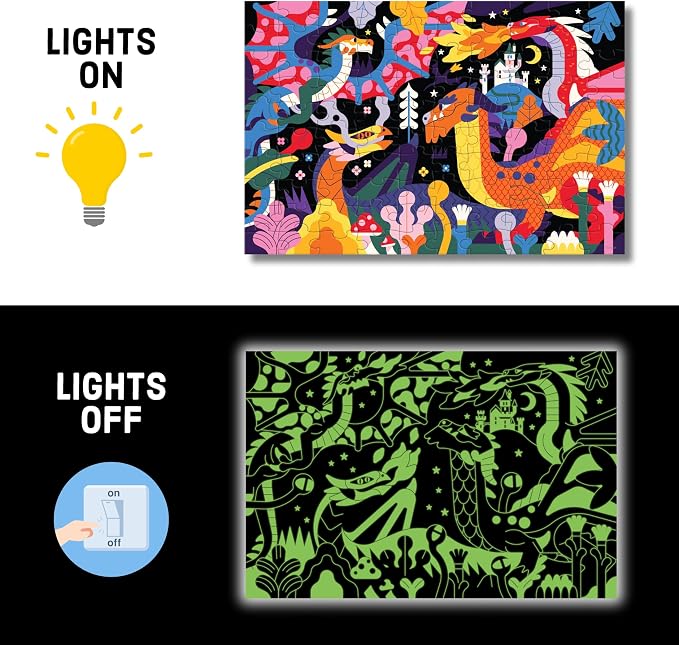Dragons 100 Piece Glow in the Dark Puzzle