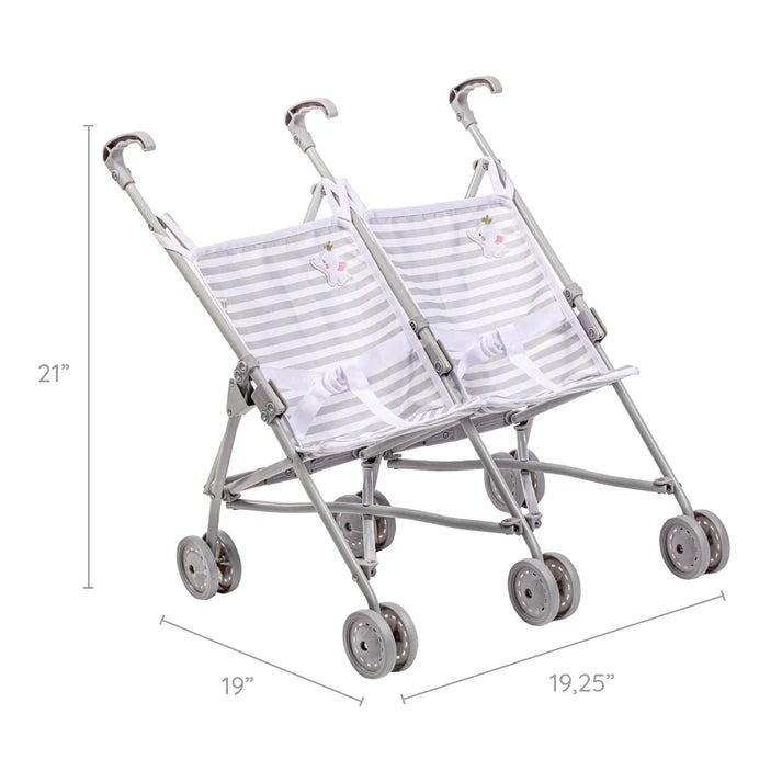 GRAY TWIN UMBRELLA STROLLER