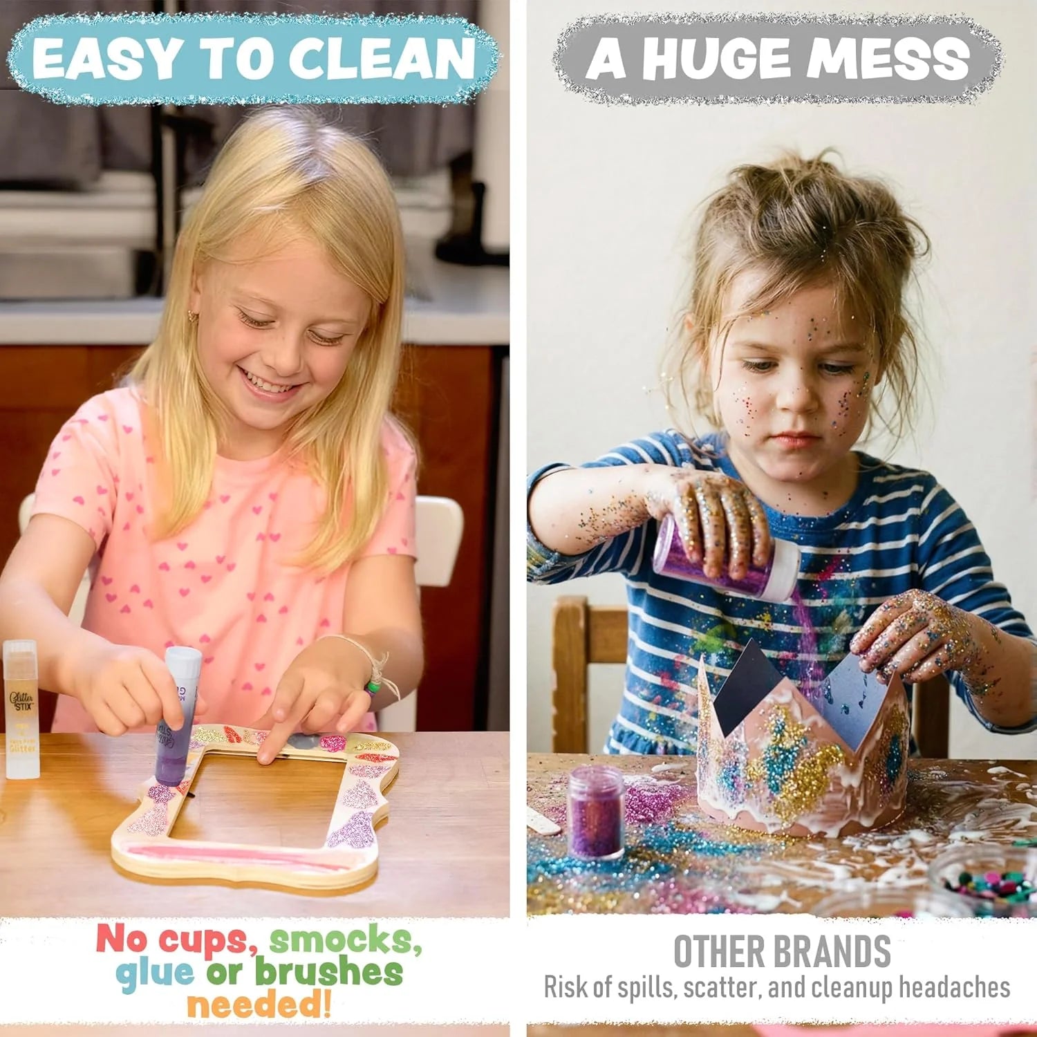 NEW! Glitter Stix, Mess Free Glitter, Set of 12 Colors
