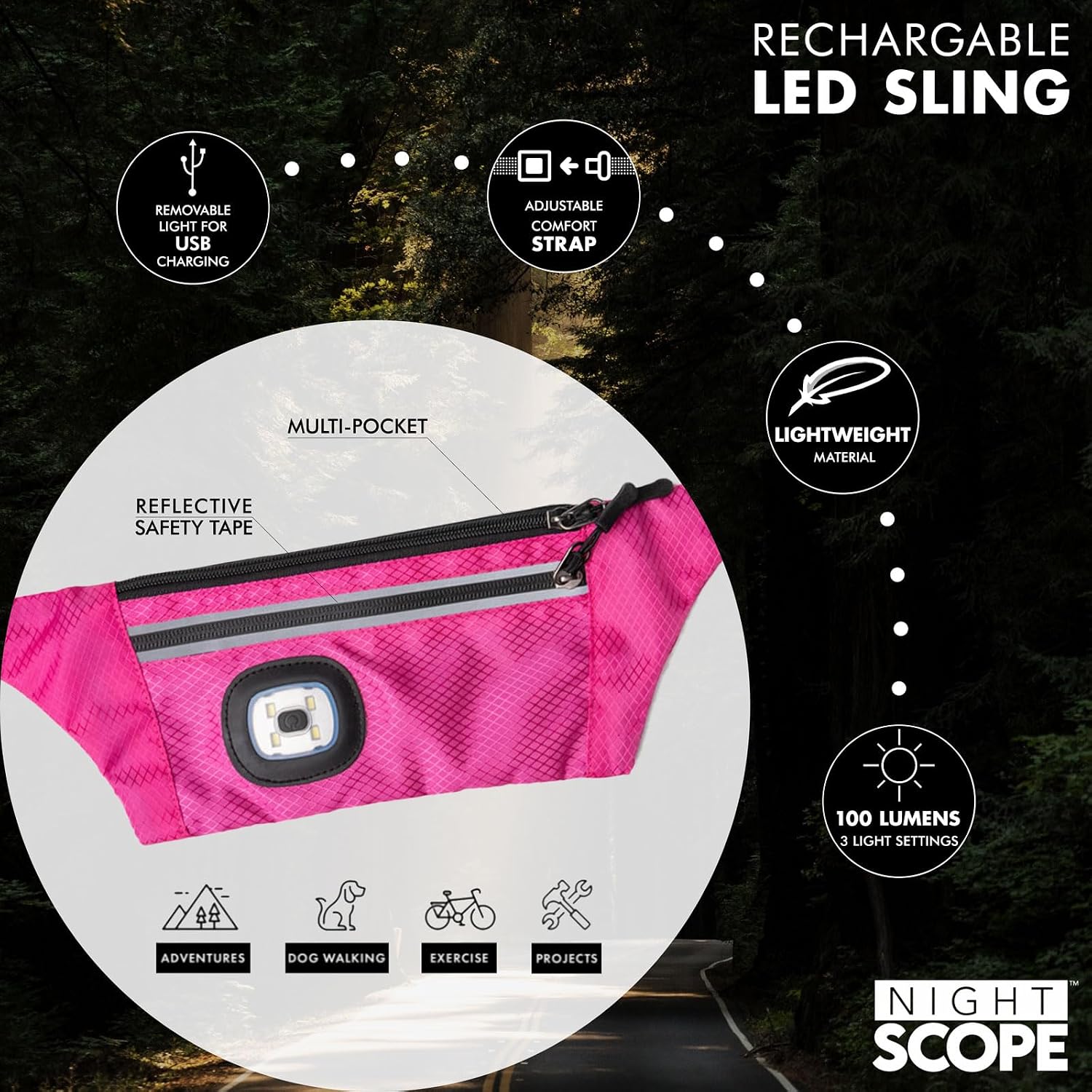 Nightscope Sling Bag Pink