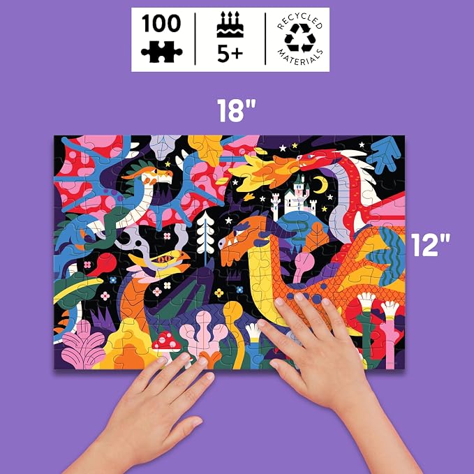 Dragons 100 Piece Glow in the Dark Puzzle