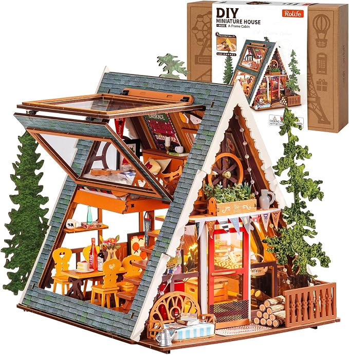 Diy Miniature House Kit: A-Frame Cabin