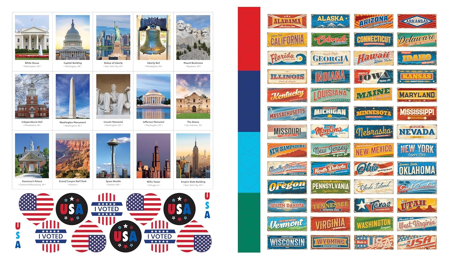 1000 STICKERS USA