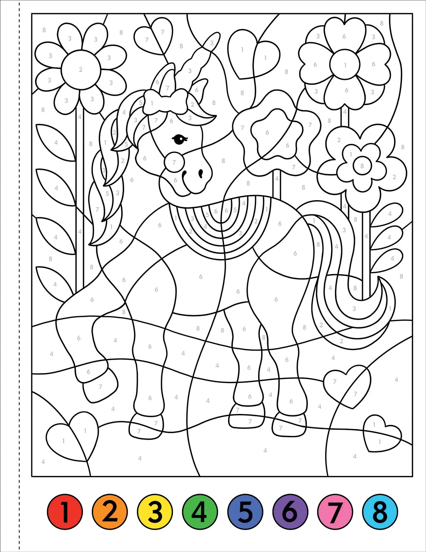 Color-By-Number! Unicorn and Friends (50 Unique, One-Sided Designs)