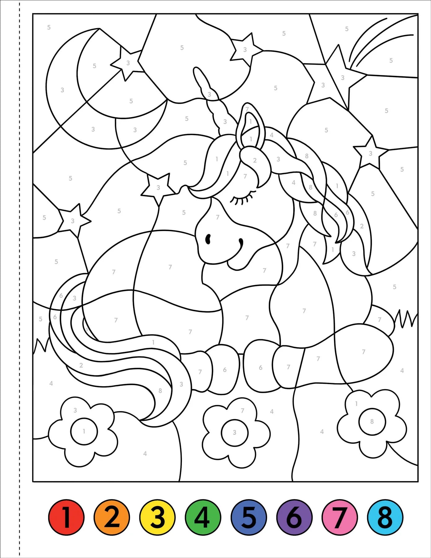 Color-By-Number! Unicorn and Friends (50 Unique, One-Sided Designs)