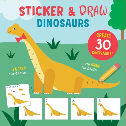 Sticker & Draw Dinosaurs (Create 30 Dinosaurs!) - Softcover