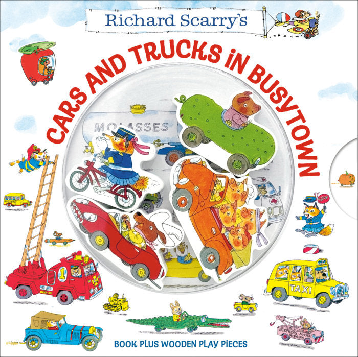 Cars and Trucks in Busytown: Book Plus Wooden Play Pieces