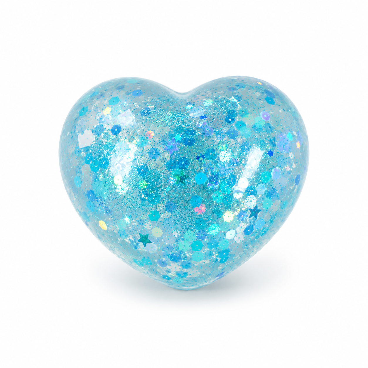 Chubby Chibi Glitter Heart Sensory Toy