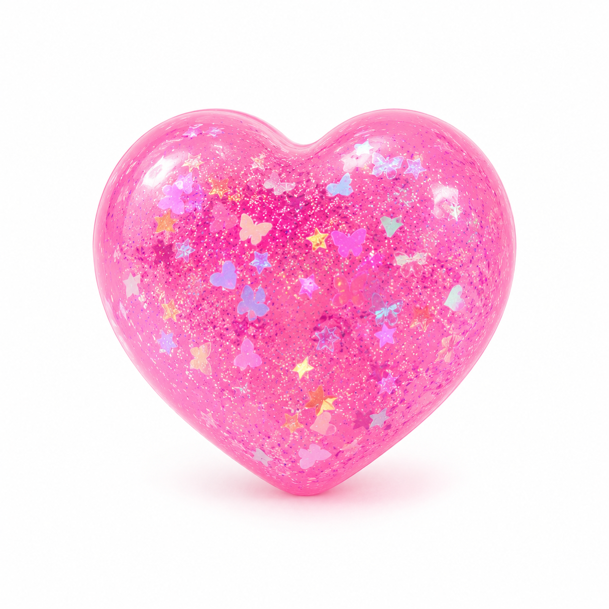 Chubby Chibi Glitter Heart Sensory Toy