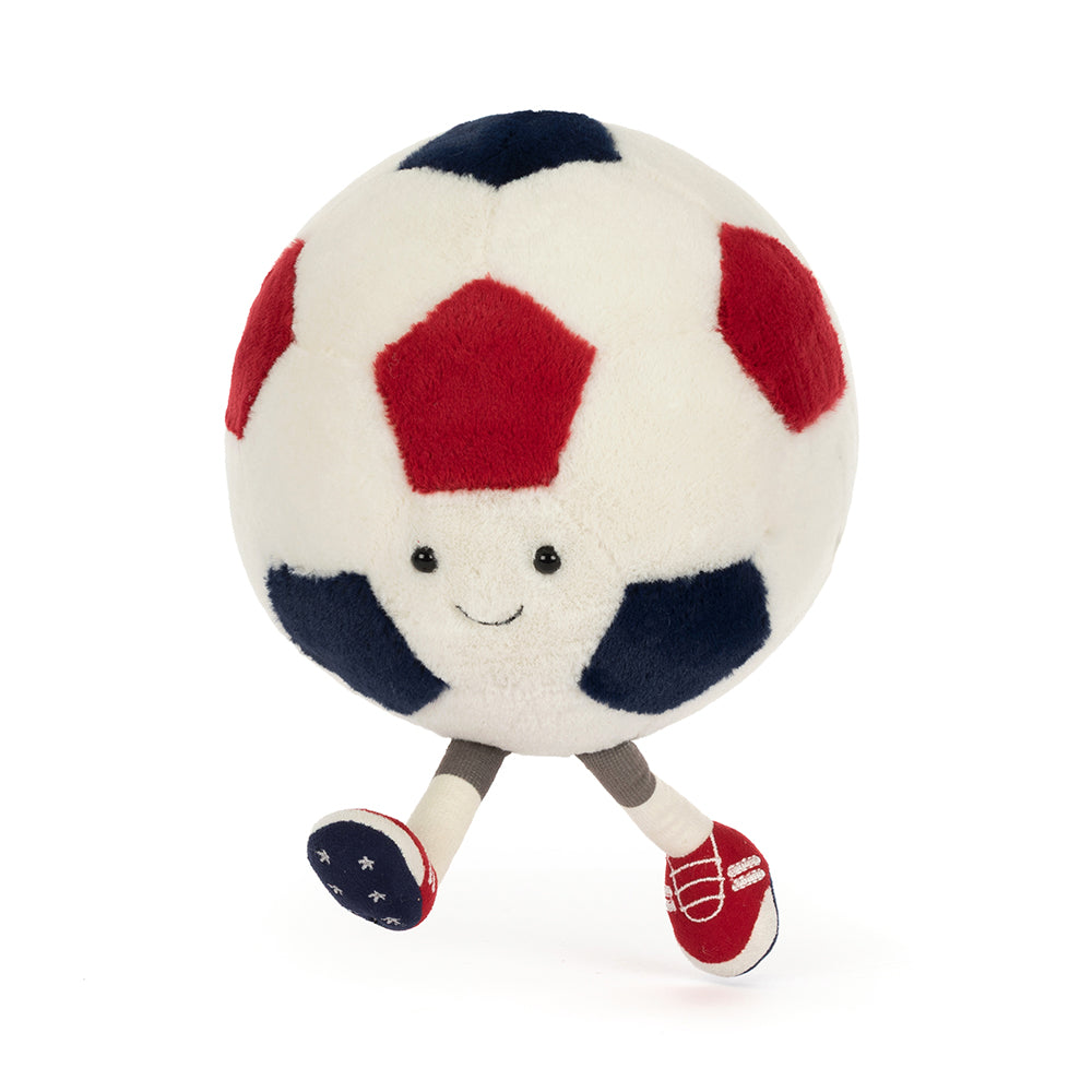 Jellycat USA Soccer Ball plush — lifestyle view