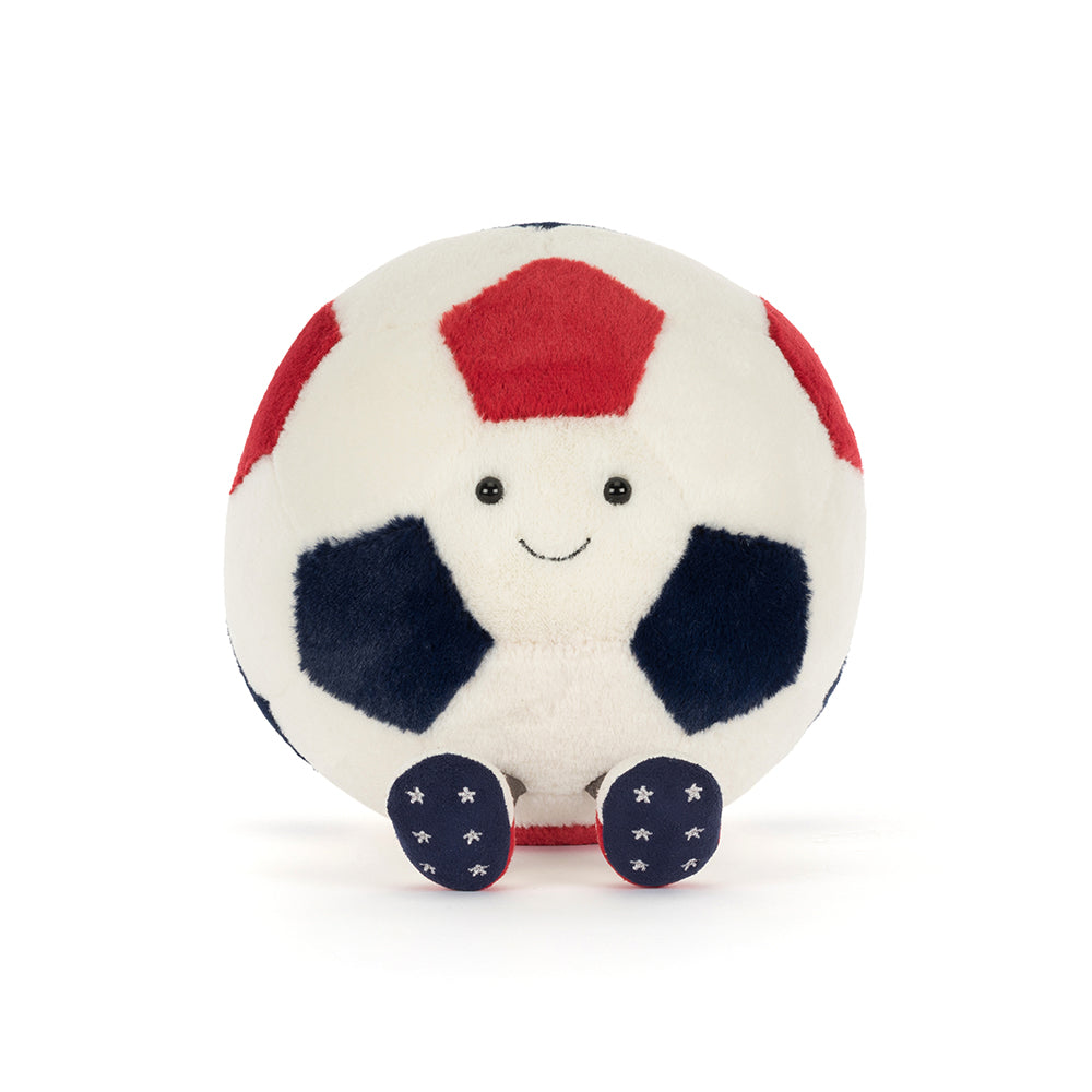Jellycat USA Soccer Ball plush — close up
